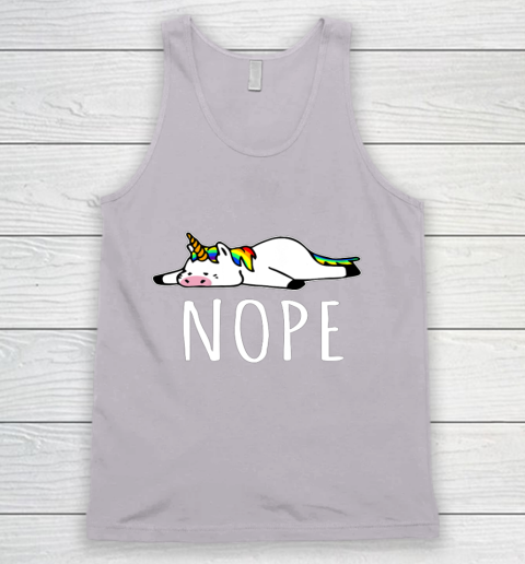 Nope Unicorn T Shirt Nah Not Gonna Do It Funny Lazy Gift Tank Top 3