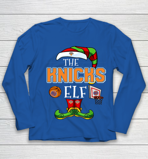 New York Knicks Christmas ELF Funny NBA Youth Long Sleeve 7