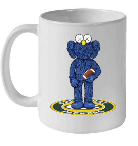 NFL Football Green Bay Packers Kaws Bff Blue Figure Shirt Ceramic Mug 11oz