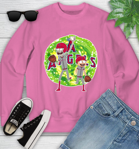 MLB Los Angeles Angels Rick And Morty Baseball Sports Youth Sweatshirt 7