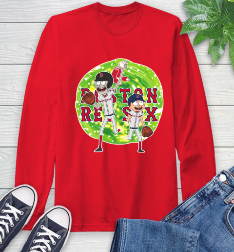MLB Boston Red Sox Rick And Morty Baseball Sports Long Sleeve T-Shirt 10