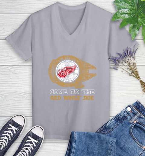 NHL Come To The Detroit Red Wings Wars Hockey Sports Women's V-Neck T-Shirt 4