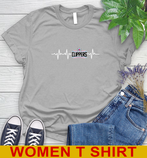LA Clippers NBA Basketball Heart Beat Shirt Women's T-Shirt 5