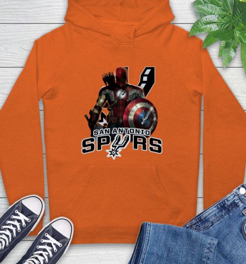 San Antonio Spurs NBA Basketball Captain America Thor Spider Man Hawkeye Avengers Hoodie 5