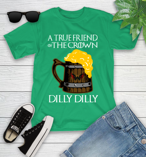 NFL Washington Capitals A True Friend Of The Crown Game Of Thrones Beer Dilly Dilly Hockey Shirt Youth T-Shirt 8