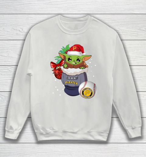 Pittsburgh Pirates Christmas Baby Yoda Star Wars Funny Happy MLB Sweatshirt 5