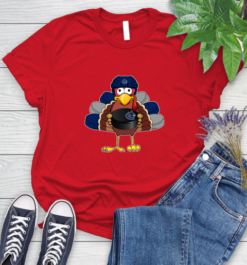 Vancouver Canucks Turkey Thanksgiving Day Women's T-Shirt 9