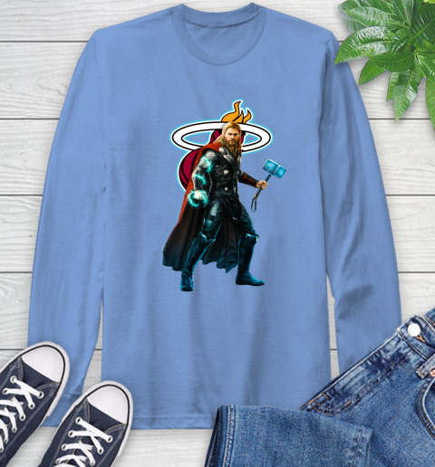 NBA Thor Avengers Endgame Basketball Miami Heat Long Sleeve T-Shirt 11