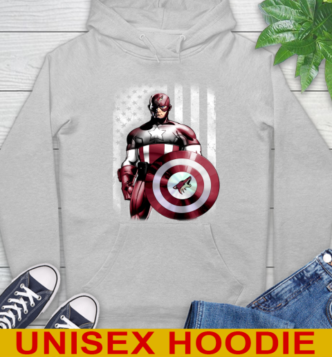 Arizona Coyotes NHL Hockey Captain America Marvel Avengers American Flag Shirt Hoodie 6