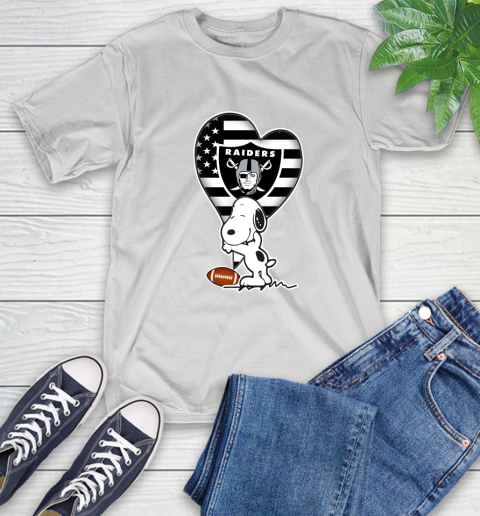 Oakland Raiders NFL Football The Peanuts Movie Adorable Snoopy T-Shirt