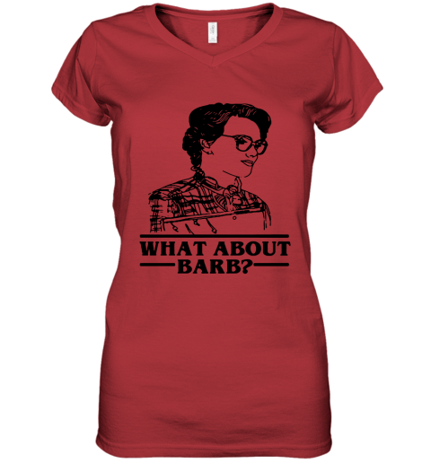 qdzq what about barb stranger things justice for barb shirts women v neck t shirt 39 front red