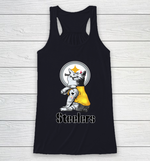 NFL Football My Cat Loves Pittsburgh Steelers Racerback Tank 7