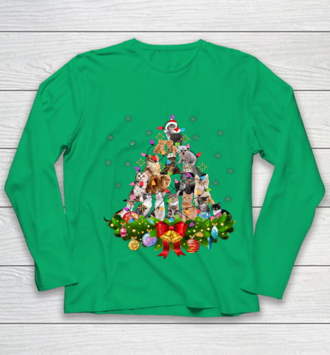 Funny Cat Christmas Tree Xmas Gifts Youth Long Sleeve 4