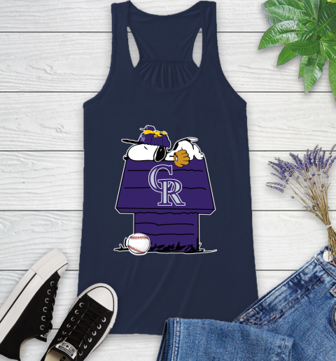 MLB Colorado Rockies Snoopy Woodstock The Peanuts Movie Baseball T Shirt Racerback Tank 10