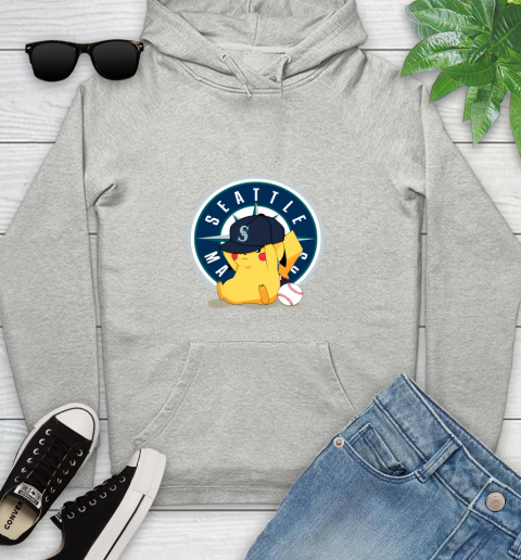 MLB Pikachu Baseball Sports Seattle Mariners Youth Hoodie