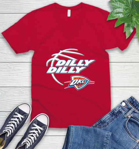 NBA Oklahoma City Thunder Dilly Dilly Basketball Sports V-Neck T-Shirt 8