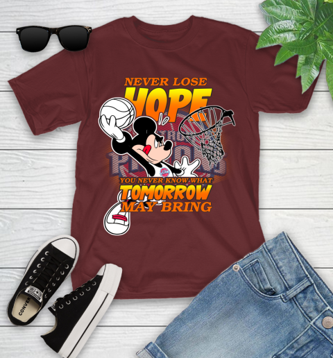 Detroit Pistons NBA Basketball Mickey Disney Never Lose Hope Youth T-Shirt 14