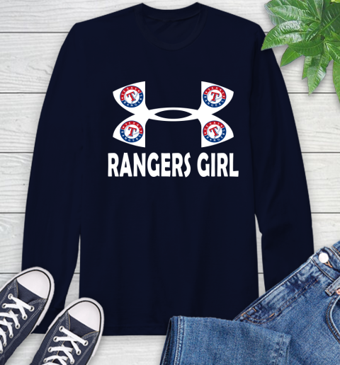MLB Texas Rangers Under Armour Baseball Sports Long Sleeve T-Shirt 3