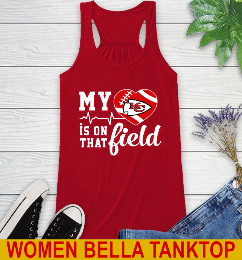 NFL My Heart Is On That Field Football Sports Kansas City Chiefs Racerback Tank 4