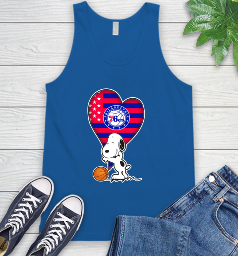 Philadelphia 76ers NBA Basketball The Peanuts Movie Adorable Snoopy Tank Top 5