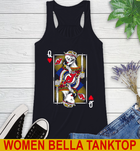 NHL Hockey New Jersey Devils The Queen Of Hearts Card Shirt Racerback Tank 8