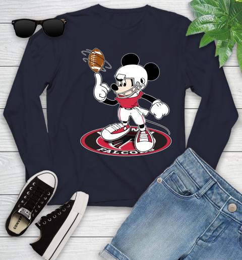 NFL Football Atlanta Falcons Cheerful Mickey Disney Shirt Youth Long Sleeve 3