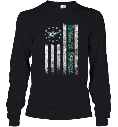 NHL American Flag Hockey Sports Dallas Stars Youth Long Sleeve