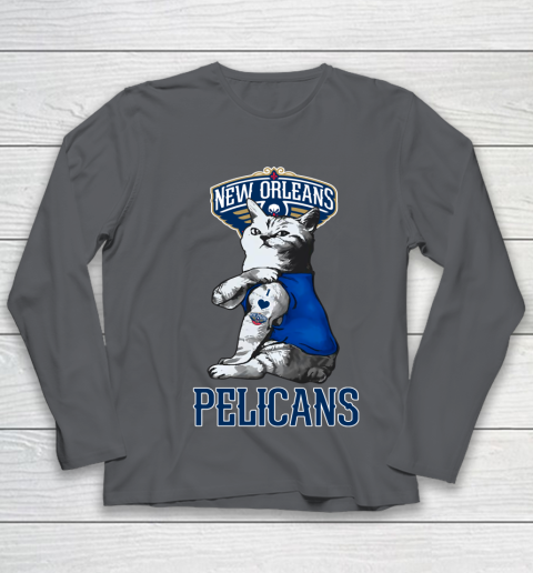 NBA Basketball My Cat Loves New Orleans Pelicans Youth Long Sleeve 6