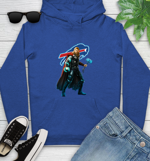 NFL Thor Avengers Endgame Football Buffalo Bills Youth Hoodie 9