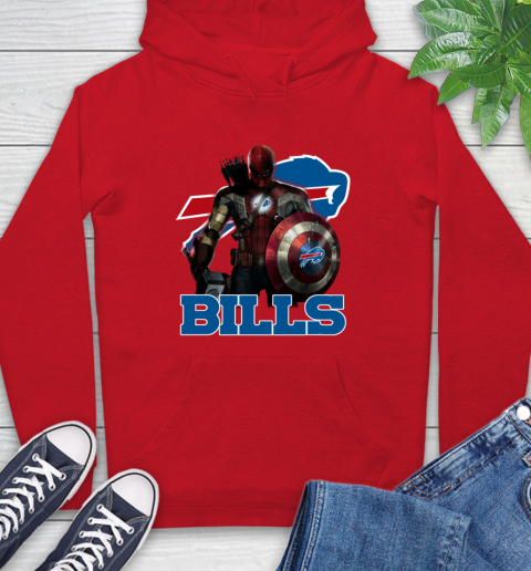 NFL Captain America Thor Spider Man Hawkeye Avengers Endgame Football Buffalo Bills Hoodie 10