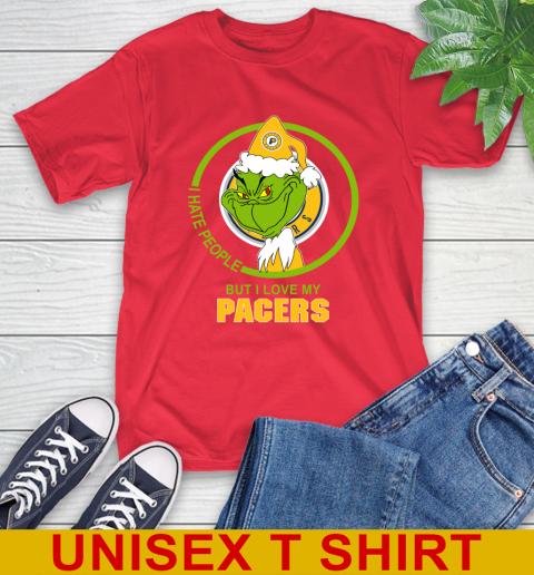 Indiana Pacers NBA Christmas Grinch I Hate People But I Love My Favorite Basketball Team T-Shirt 10
