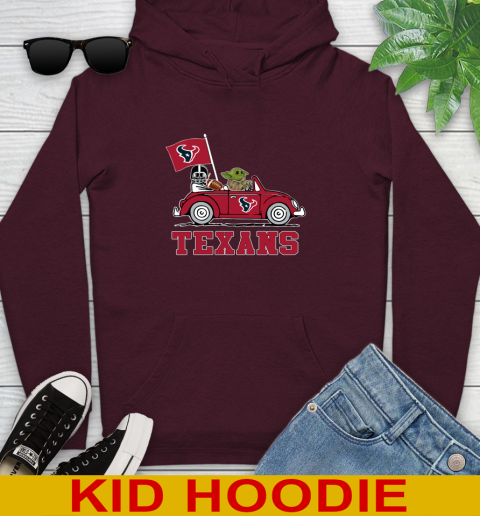 NFL Football Houston Texans Darth Vader Baby Yoda Driving Star Wars Shirt Youth Hoodie 7