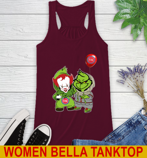 Detroit Pistons Baby Pennywise Grinch Christmas NBA Basketball Racerback Tank 3