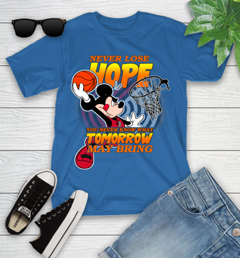 Portland Trail Blazers NBA Basketball Mickey Disney Never Lose Hope Youth T-Shirt 12