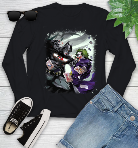 Carolina Hurricanes NHL Hockey Batman Fighting Joker DC Comics Youth Long Sleeve 2