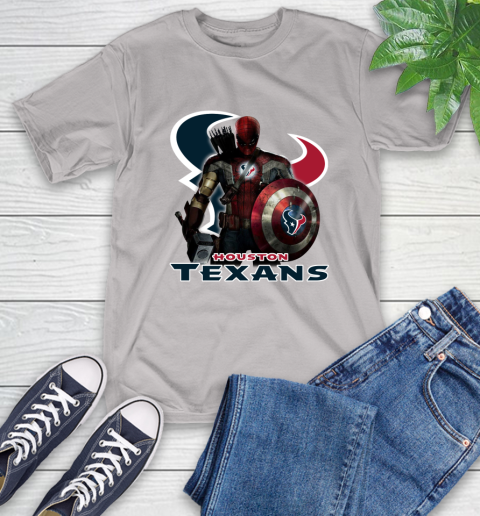 NFL Captain America Thor Spider Man Hawkeye Avengers Endgame Football Houston Texans T-Shirt 12