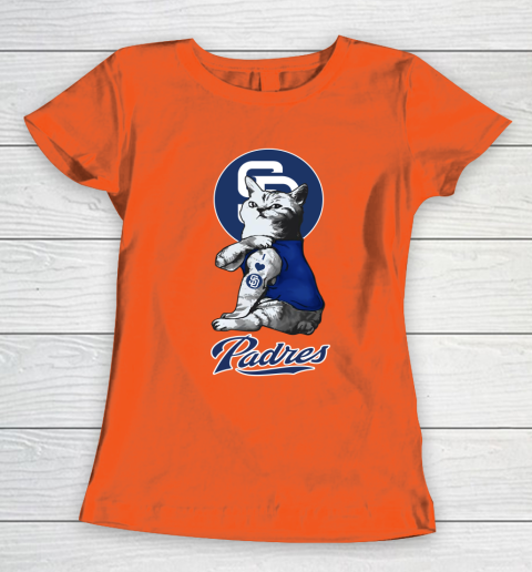 MLB Baseball My Cat Loves San Diego Padres Women's T-Shirt 3