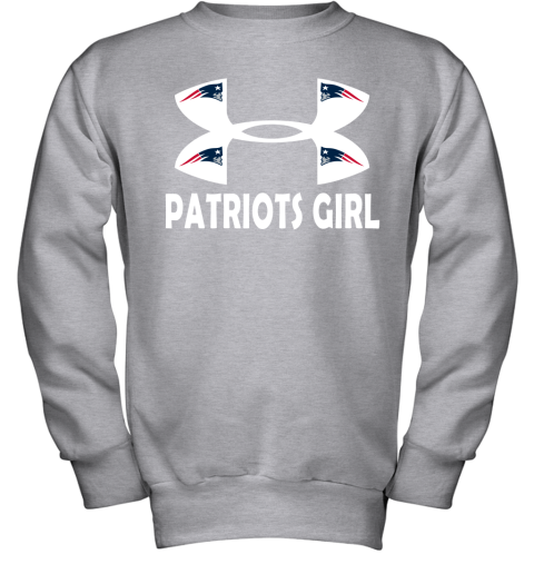 NFL New England Patriots Girl Under Armour Football Sports wyQqRYXyvKs youth sweatshirt 47 95 151514 front sport grey