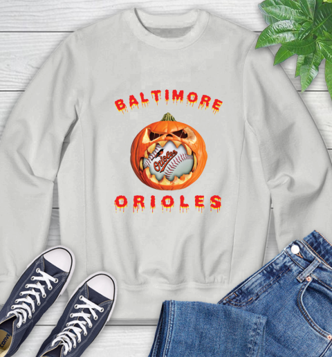 MLB Baltimore Orioles Halloween Pumpkin Baseball Sports Sweatshirt 5