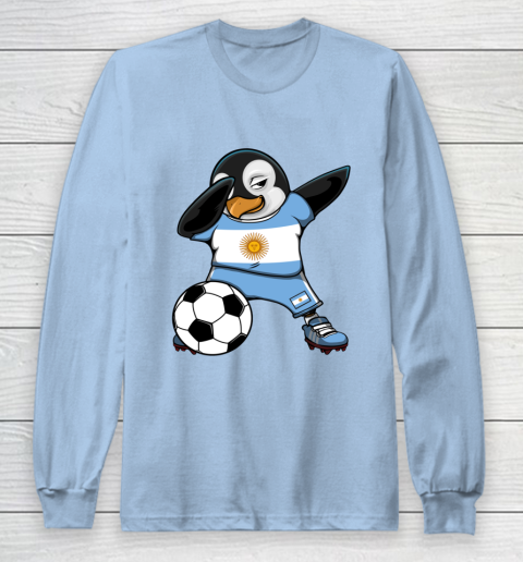 Dabbing Penguin Argentina Soccer Fans Jersey Football Lovers Long Sleeve T-Shirt 5