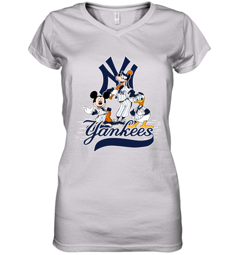 MLB New York Yankees Baseball Jack Skellington Halloween Women's V-Neck  T-Shirt