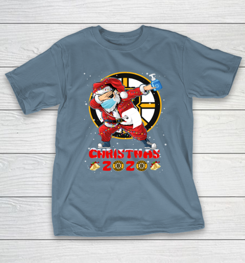 Boston Bruins Funny Santa Claus Dabbing Christmas 2020 NHL T-Shirt 6