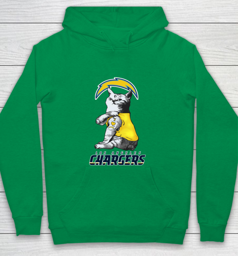 NFL Football My Cat Loves Los Angeles Chargers Youth Hoodie 4
