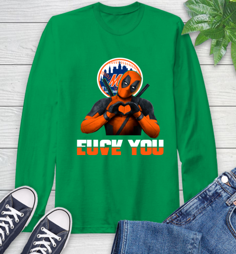 MLB New York Mets Deadpool Love You Fuck You Baseball Sports Long Sleeve T-Shirt 8