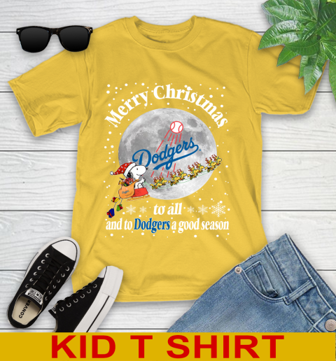 Los Angeles Dodgers Merry Christmas To All And To Dodgers A Good Season MLB Baseball Sports Youth T-Shirt 9