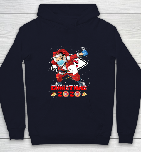 Kansas City Chiefs Funny Santa Claus Dabbing Christmas 2020 NFL Youth Hoodie 2