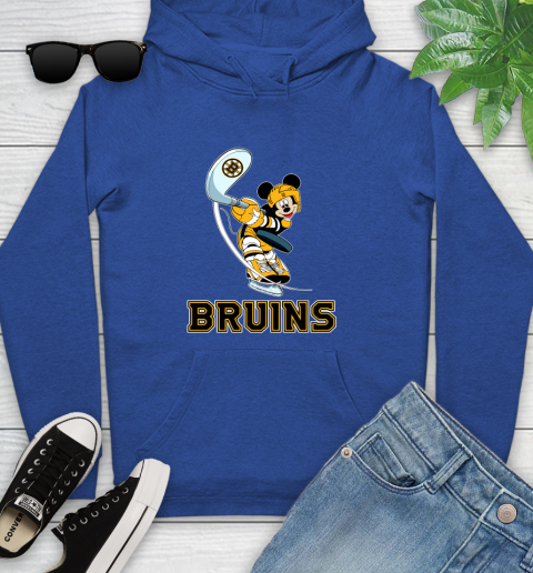 NHL Hockey Boston Bruins Cheerful Mickey Mouse Shirt Youth Hoodie 9