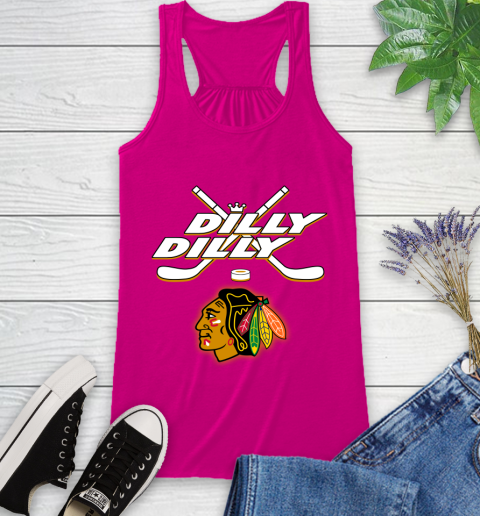 NHL Chicago Blackhawks Dilly Dilly Hockey Sports Racerback Tank 8