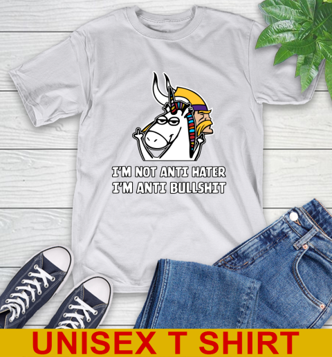Minnesota Vikings NFL Football Unicorn I'm Not Anti Hater I'm Anti Bullshit T-Shirt 12