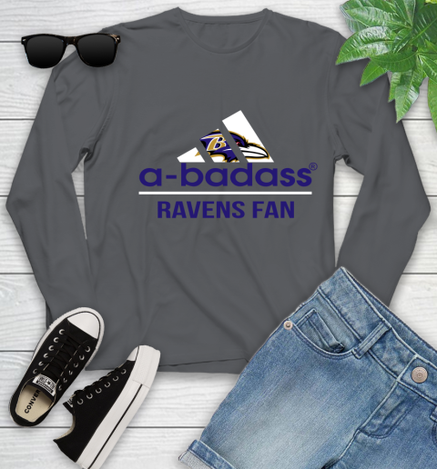 NFL A Badass Baltimore Ravens Fan Adidas Football Sports Youth Long Sleeve 9
